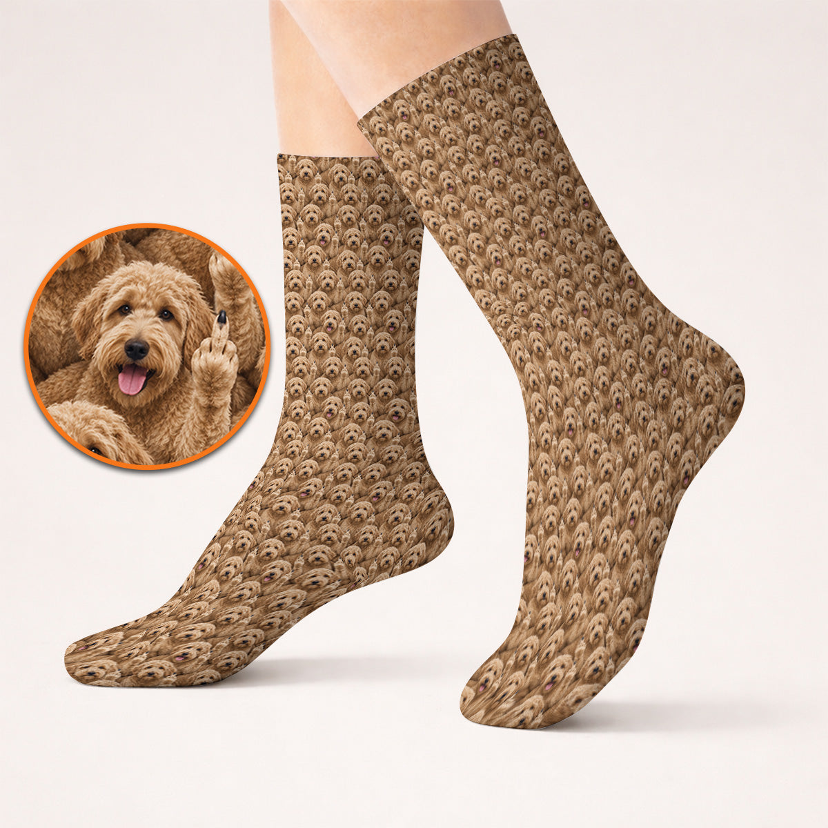Goldendoodle Golf Socks, Funny Dog Pattern Golf Sock, Golf Gift For Golfers