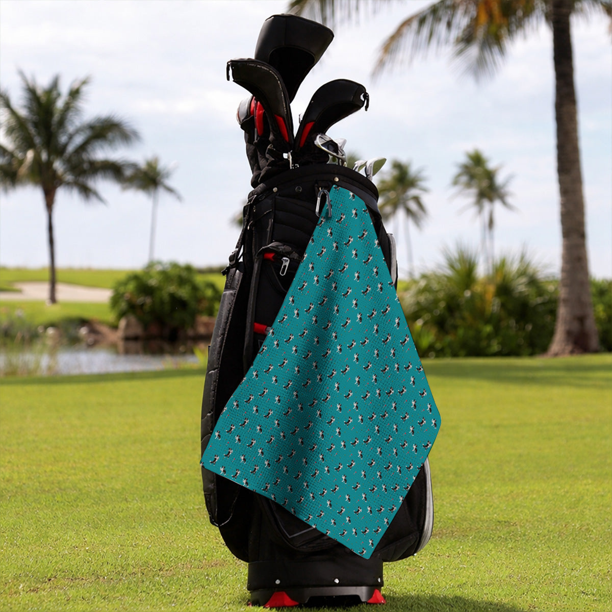Border Collie Golf Towel, Border Collie Pattern Golf Towels For Golfer, Funny Golf Gift For Dog Lover