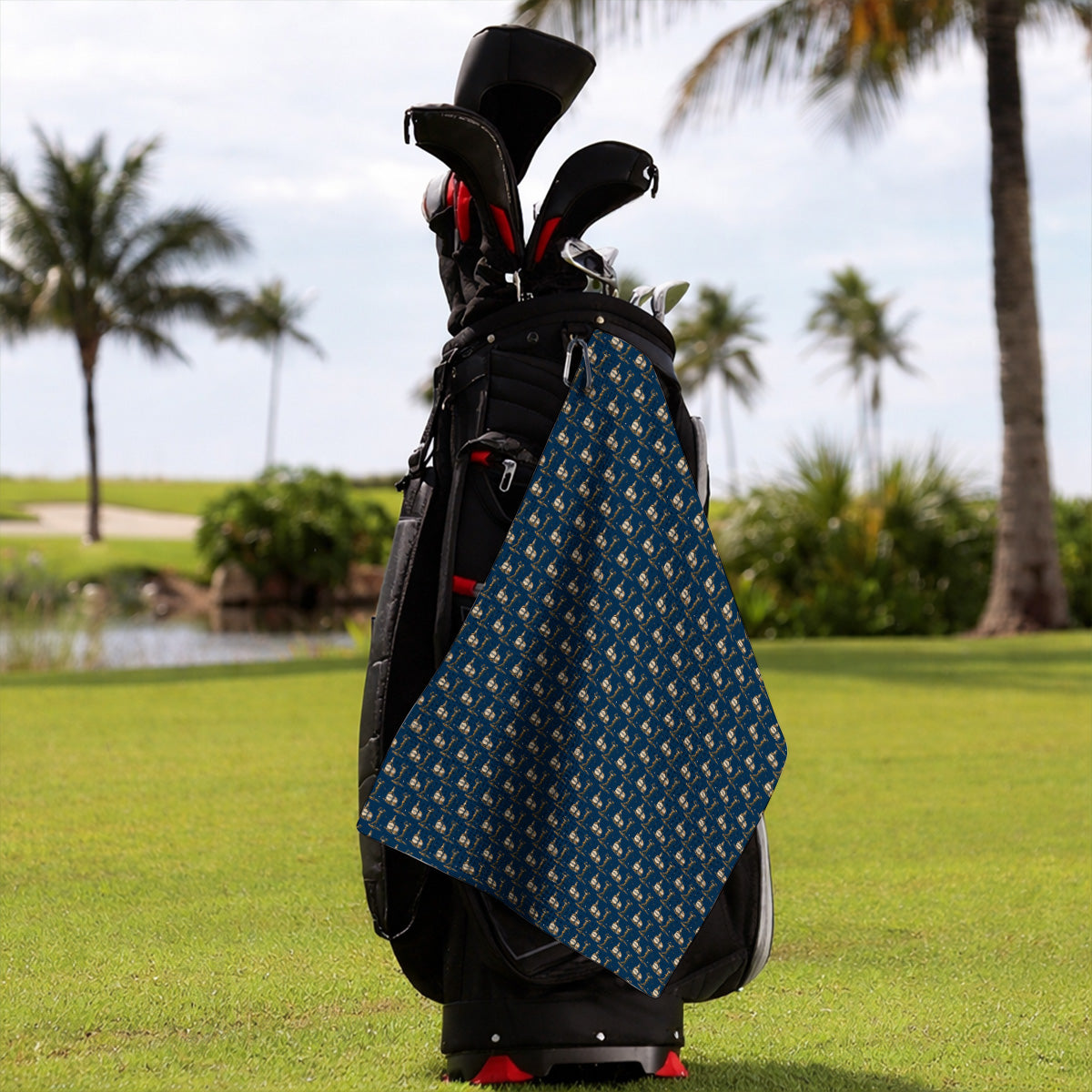 Bourbon Golf Towels, Whiskey Lover Golf Pattern Towel, Funny Golf Gift For Golfer