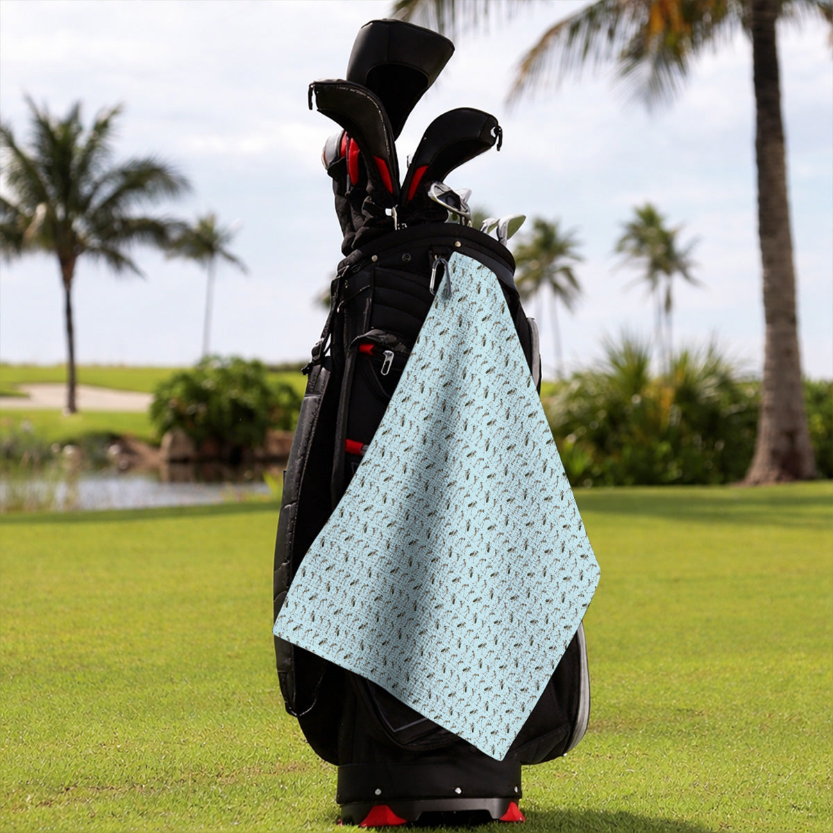 Skeleton Golf Towel, Vintage Skeleton Golf Pattern Towels, Crazy Golf Gift For Golfer