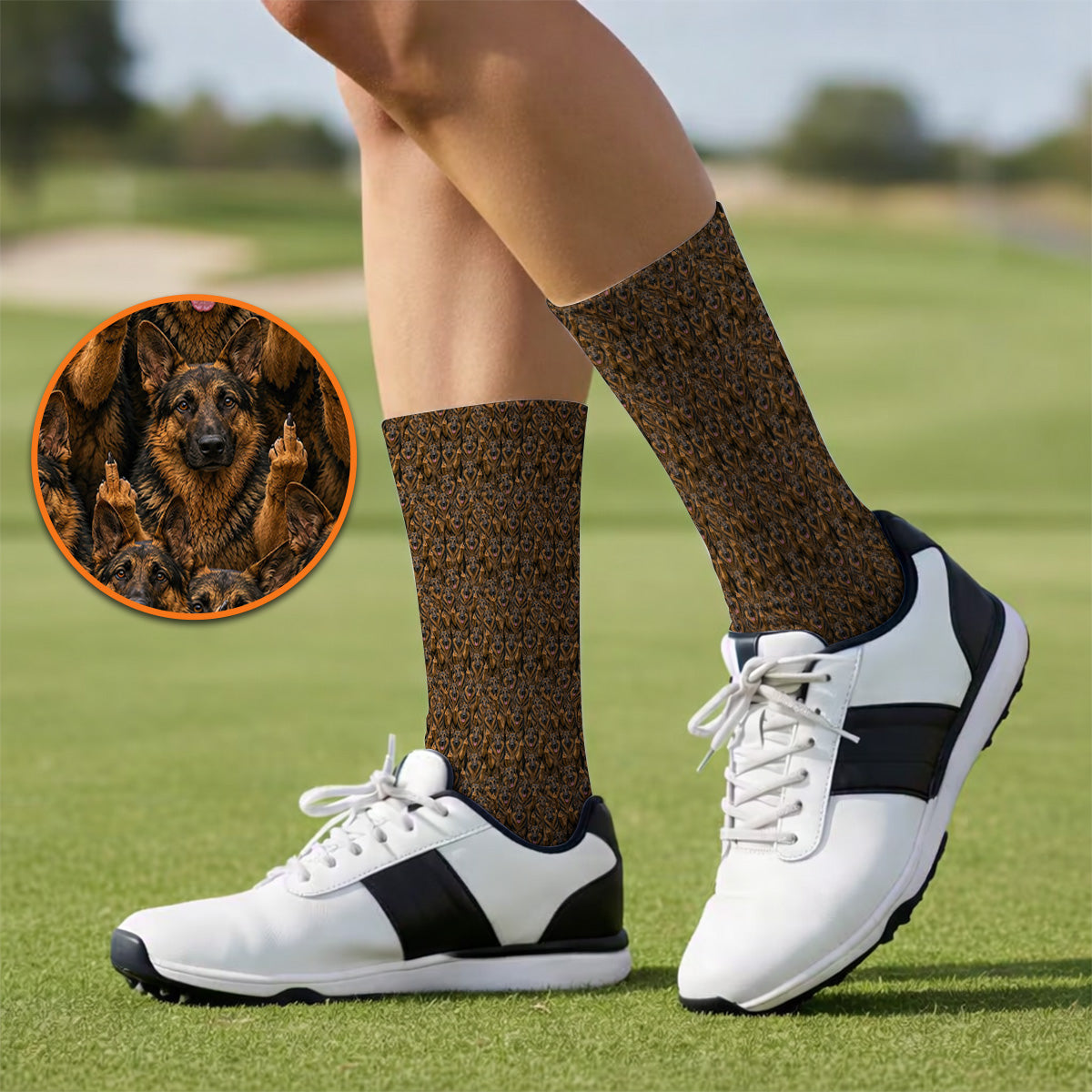 German Shepherd Pattern Golf Socks, Funny German Shepherd Sock, Dog Lover Golf Gift