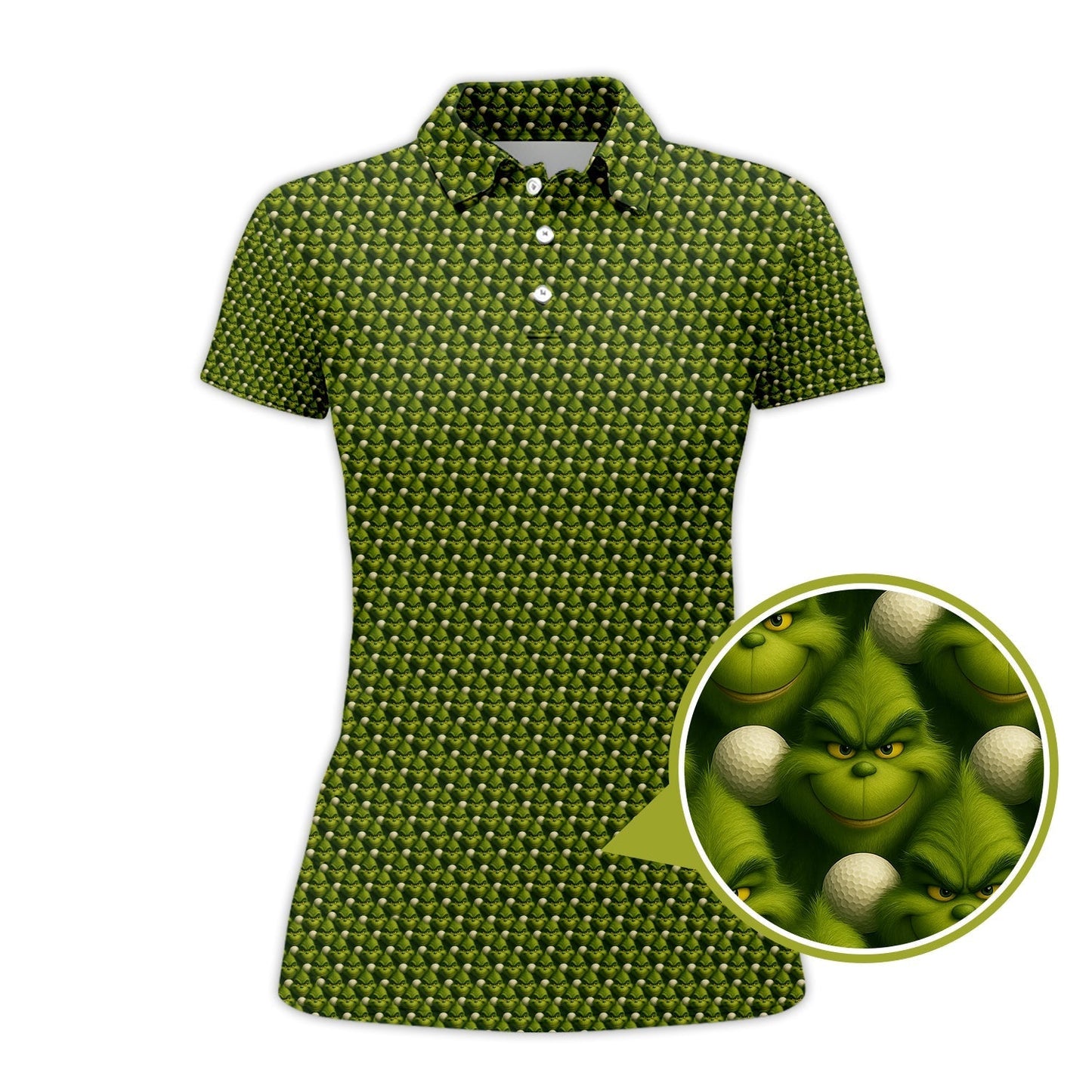 Funny Grinch Pattern Golf Shirt, Crazy Golf Shirt for Men, Golf Gift For Golfer