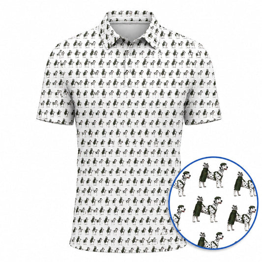 Dalmatian Golf Pattern Polos, Dalmatian Golf Shirt, Crazy Golf Gift For Golfers