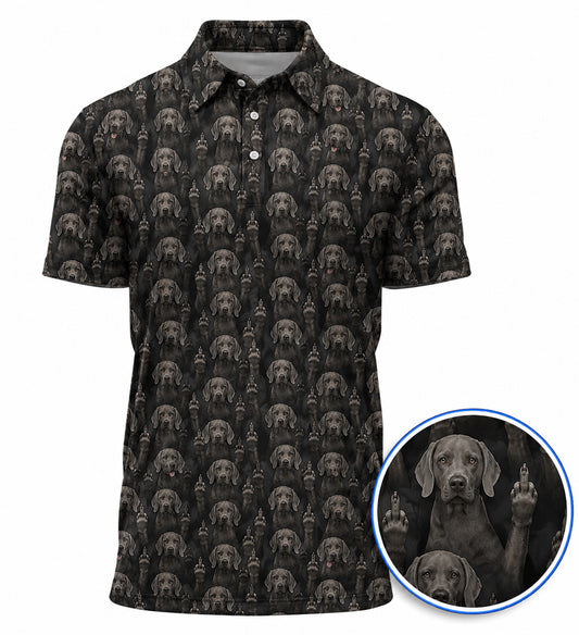 Funny Weimaraner Golf Polos, Weimaraner Pattern Golf Shirt, Golf Gift For Golfer