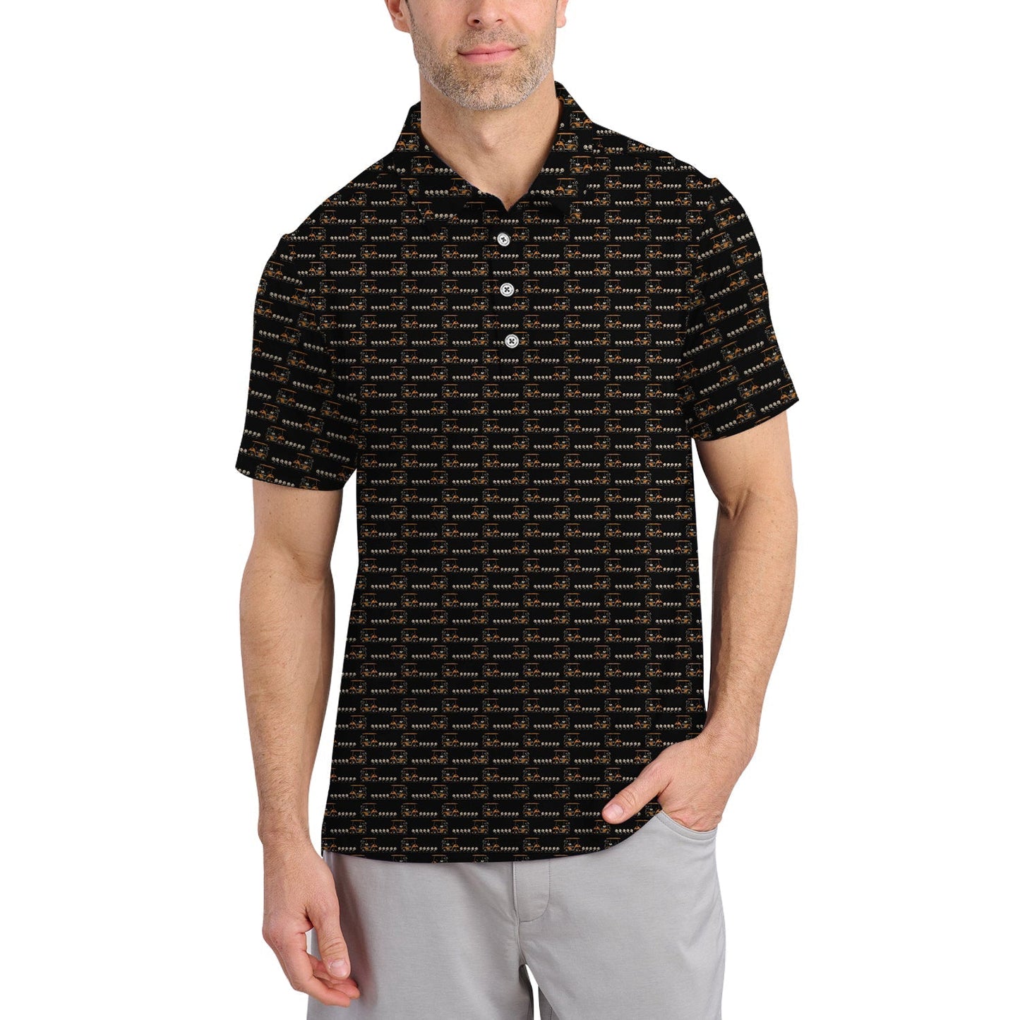 Crazy Pattern Golf Shirt, Halloween Golf Shirt For Golfer, Funny Golf Shirt For Men