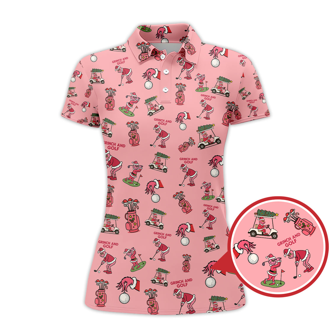 Funny Pattern Golf Shirt, Grinch Golf Shirt, Crazy Golf Shirt For Golfer