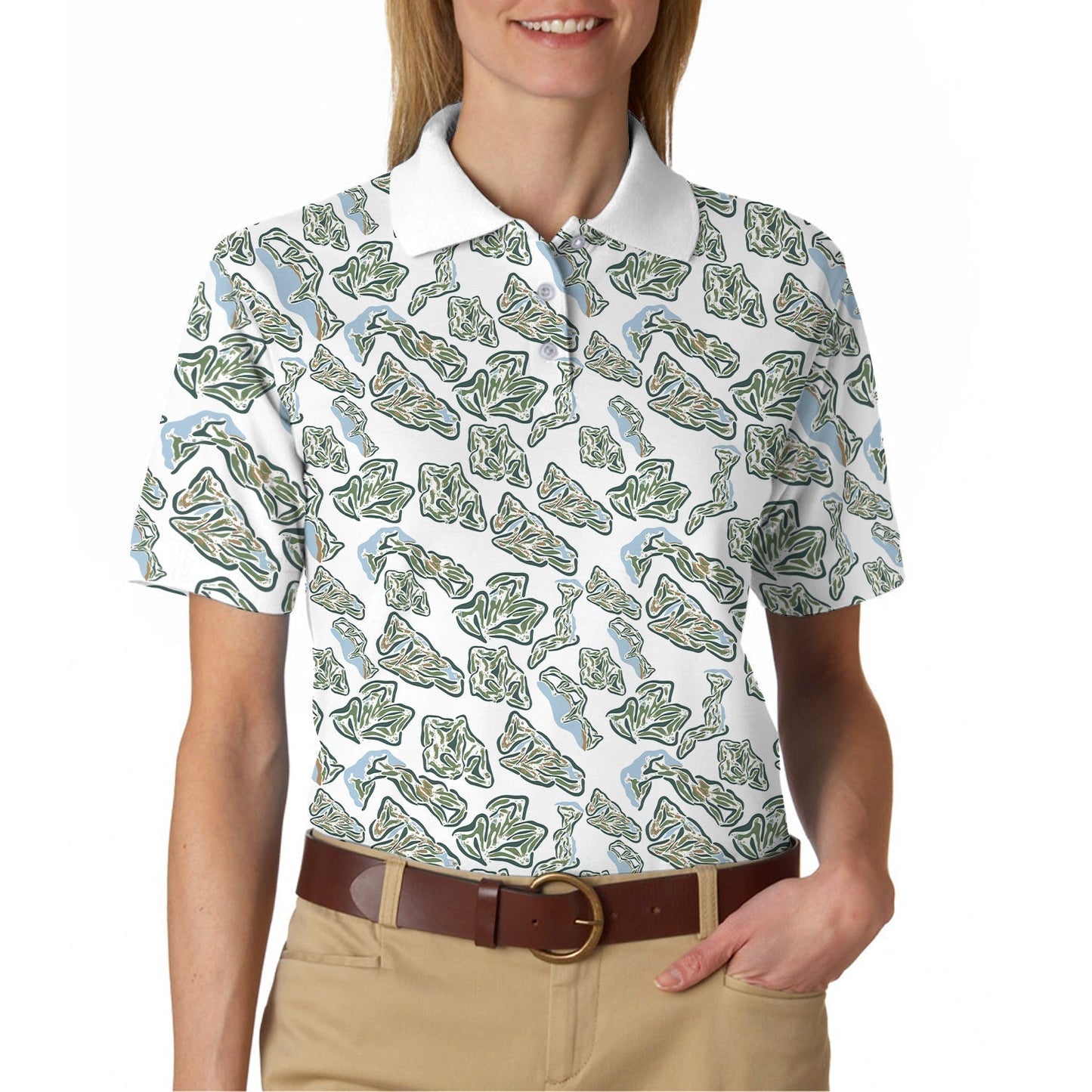 Men’s Camo Golf Shirt, Camo Golf Polos, Golf Gift For Golfers, Pattern Crazy Golf Shirts