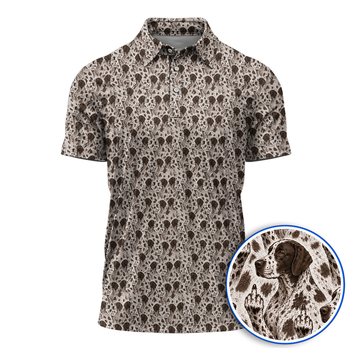 German Shorthaired Pointer Golf Polos, Pointer Pattern Golf Shirt, Funny Golf Gift For Golfer