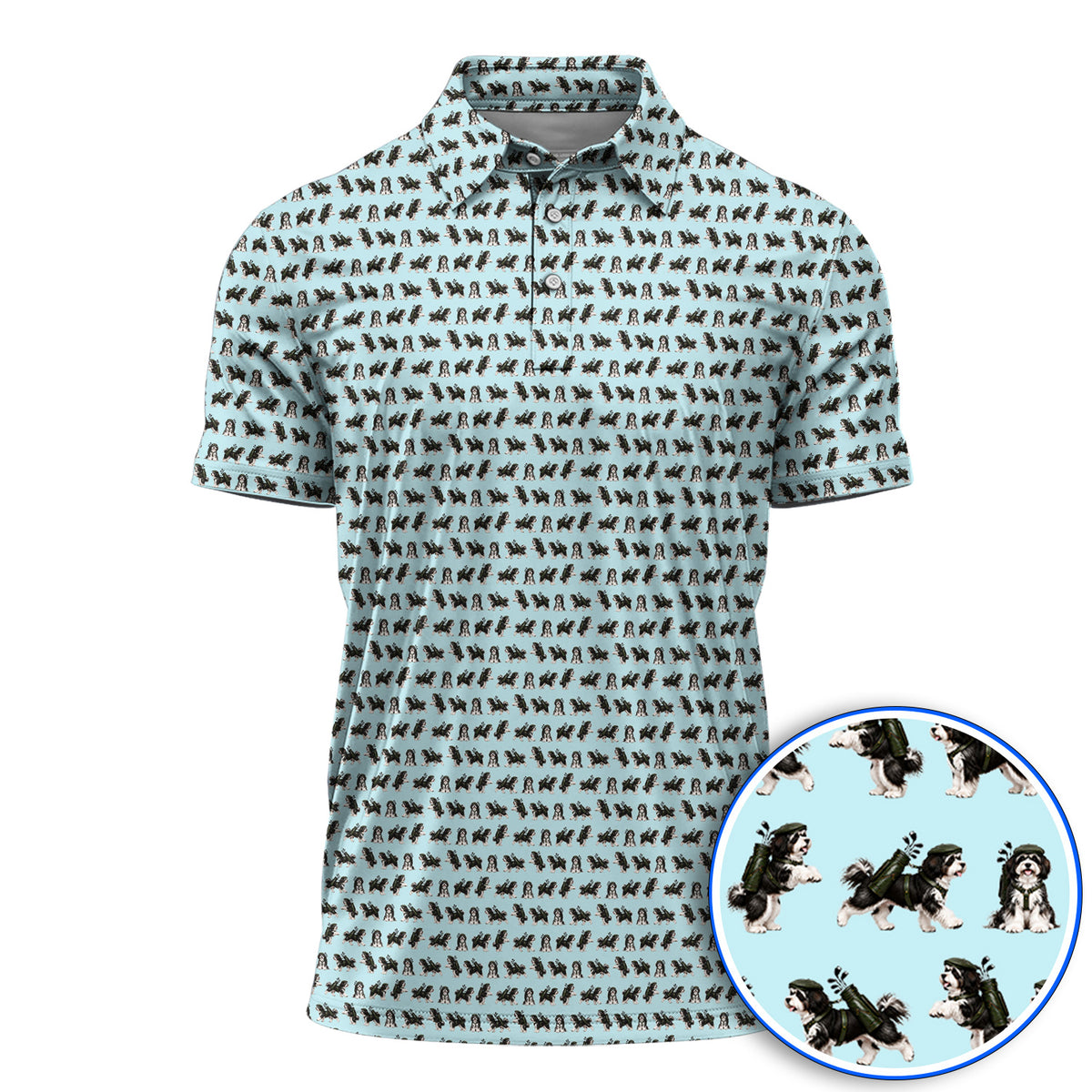 Havanese Pattern Golf Polos, Funny Havanese Golf Shirt, Golf Gift for Golfers