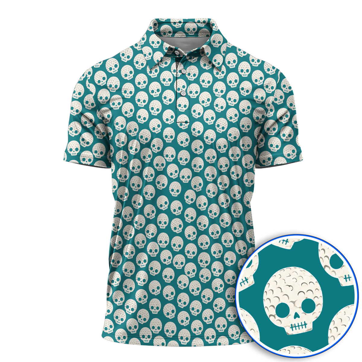 Crazy Skeleton Golf Shirt, Skeleton Pattern Golf Polos, Golf Gift For Golfer