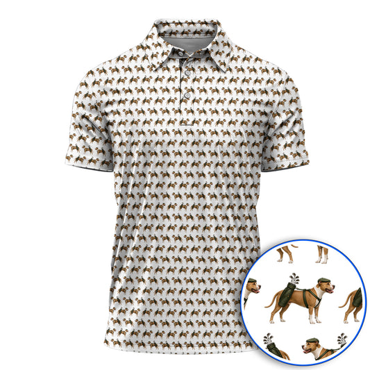 Funny Boxer Golf Polos, Boxer Pattern Golf Shirt, Golf Gift for Dog Lovers