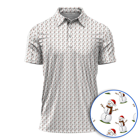 Snowman Christmas Golf Polos, Funny Xmas Golf Shirt, Golf Gift for Golfer