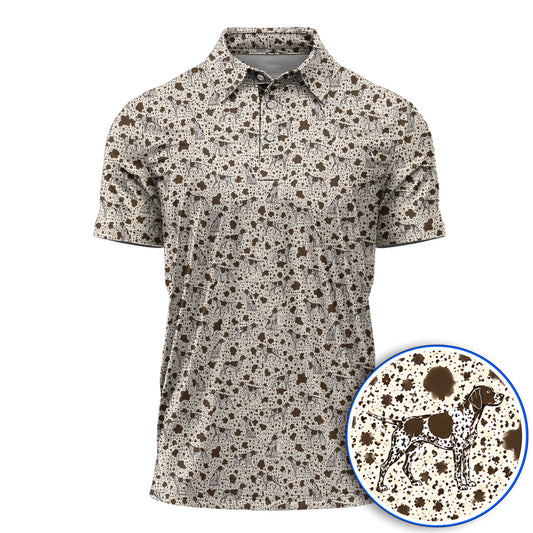 German Shorthaired Pointer Golf Shirt, Pointer Pattern Golf Polos, Crazy Golf Gift For Golfer