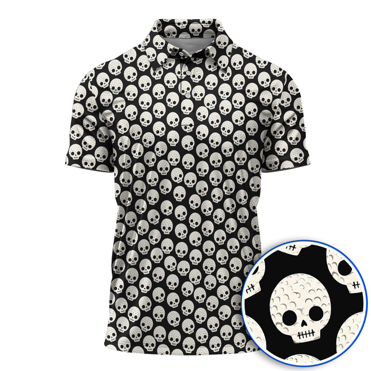 Crazy Skeleton Golf Shirt, Skeleton Pattern Golf Polos, Golf Gift For Golfer