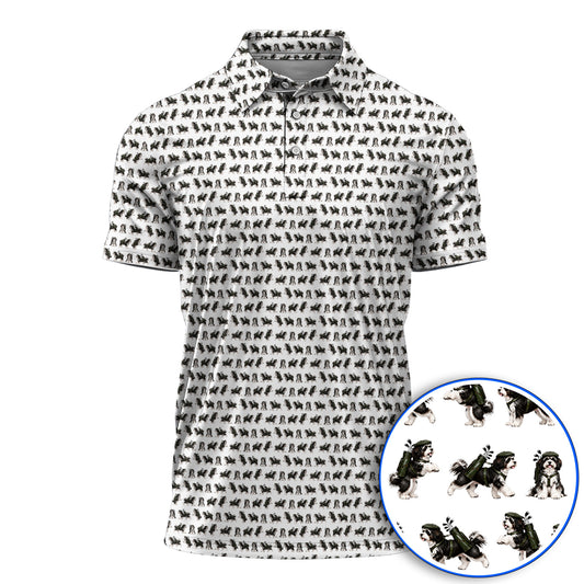 Havanese Pattern Golf Polos, Funny Havanese Golf Shirt, Golf Gift for Golfers
