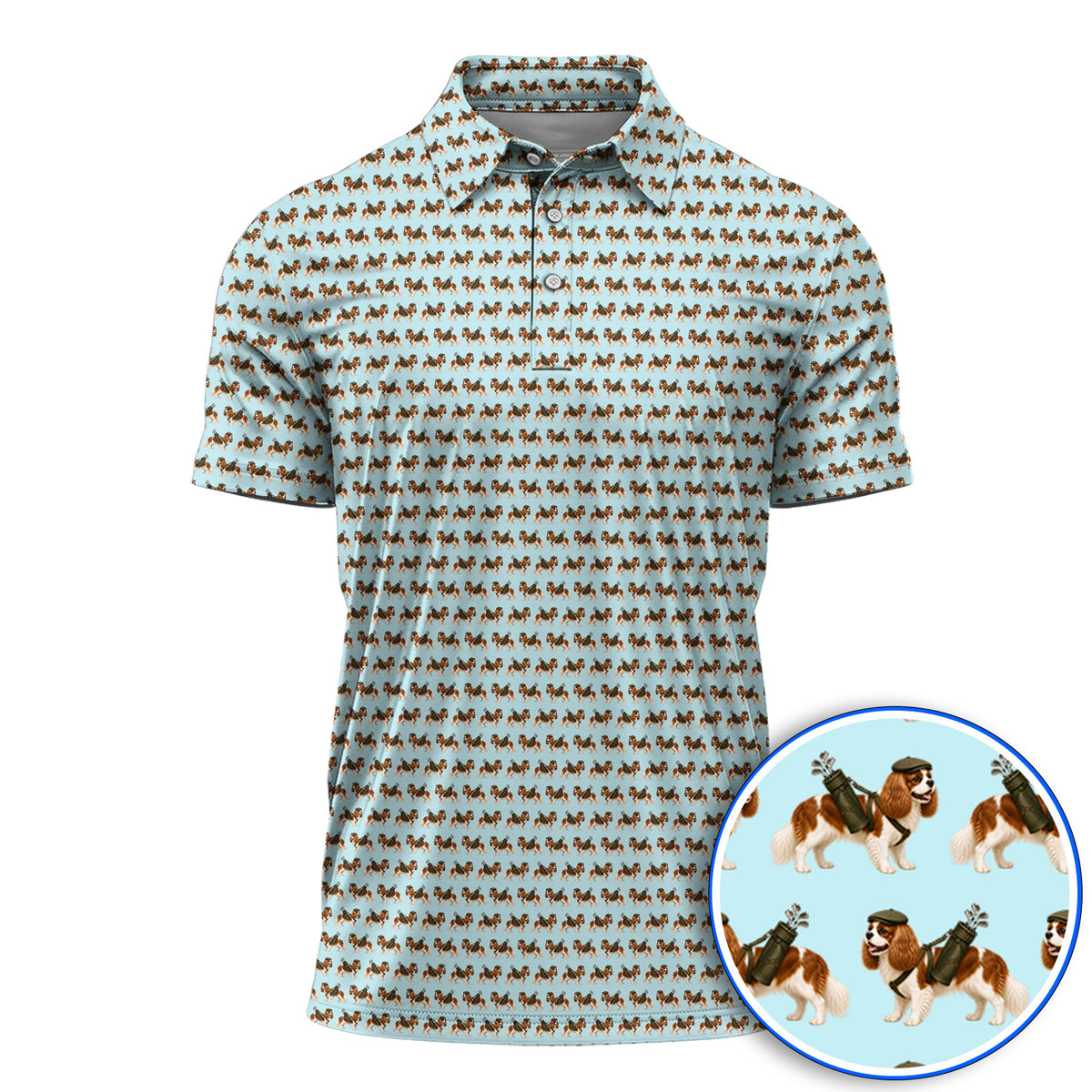 Cavalier King Charles Spaniel Golf Polos, Funny Cavalier Golf Shirt, Golf Gift For Dog Lovers