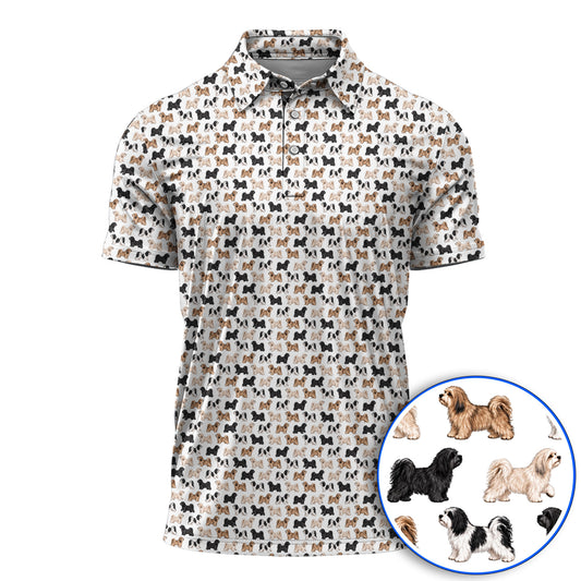 Funny Havanese Golf Polos, Havanese Dog Pattern Golf Shirt, Golf Gift For Golfers