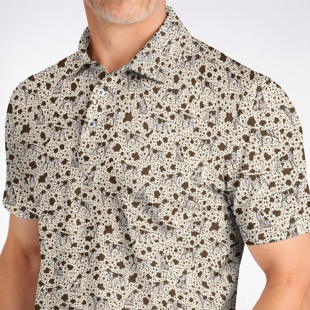 German Shorthaired Pointer Golf Shirt, Pointer Pattern Golf Polos, Crazy Golf Gift For Golfer