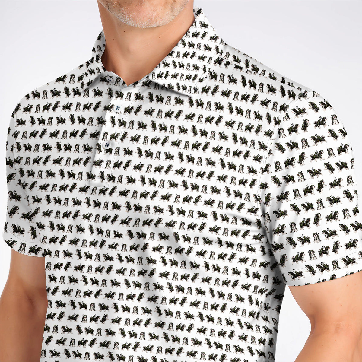 Havanese Pattern Golf Polos, Funny Havanese Golf Shirt, Golf Gift for Golfers
