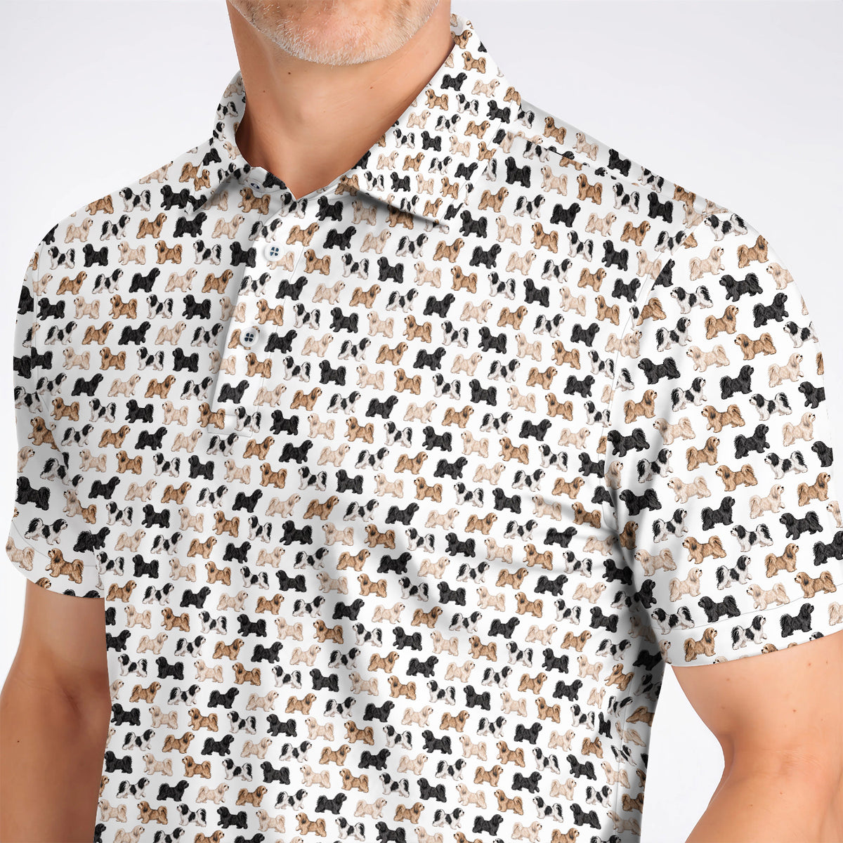 Funny Havanese Golf Polos, Havanese Dog Pattern Golf Shirt, Golf Gift For Golfers