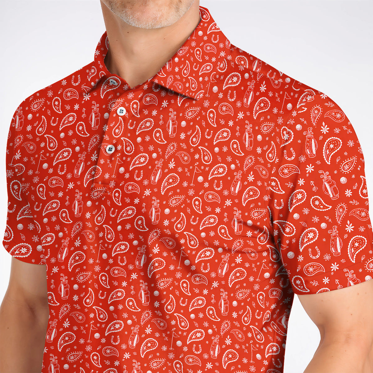 Cowgirl Paisley Pattern Golf Polos, Pink Western Golf Shirt, Cute Paisley Golf Gift For Golfers