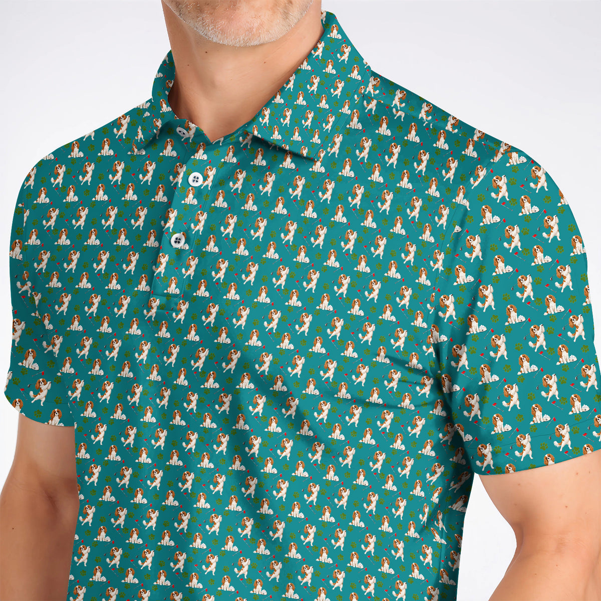 Crazy Cavalier King Charles Spaniel Golf Polos, Funny Cavalier Golf Shirt, Golf Gift For Golfer