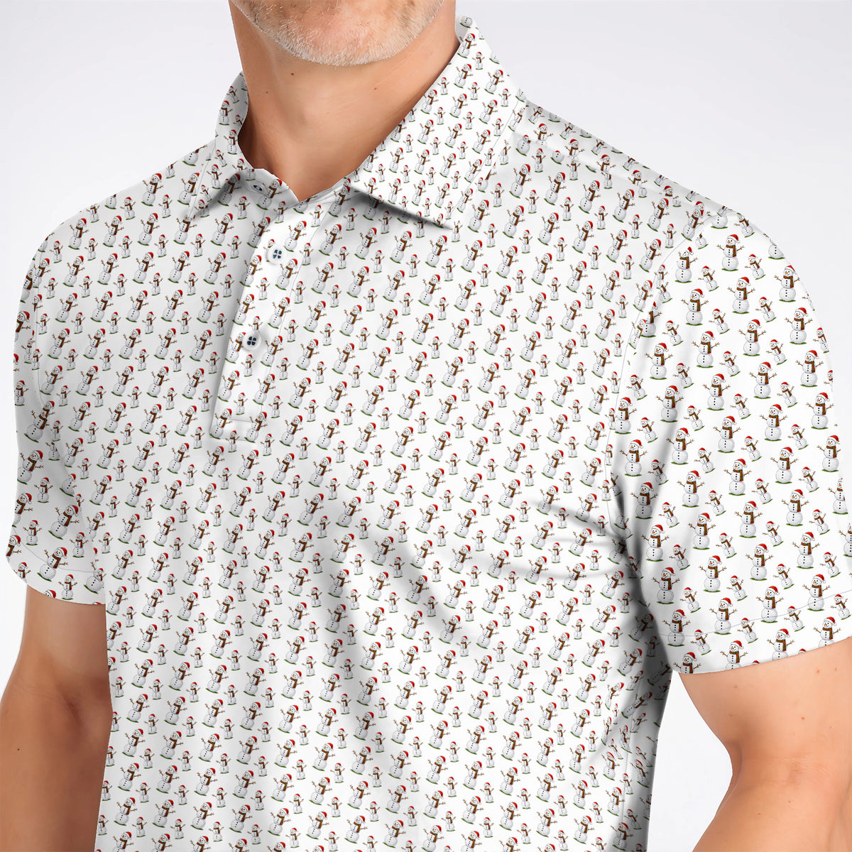 Snowman Christmas Golf Polos, Funny Xmas Golf Shirt, Golf Gift for Golfer