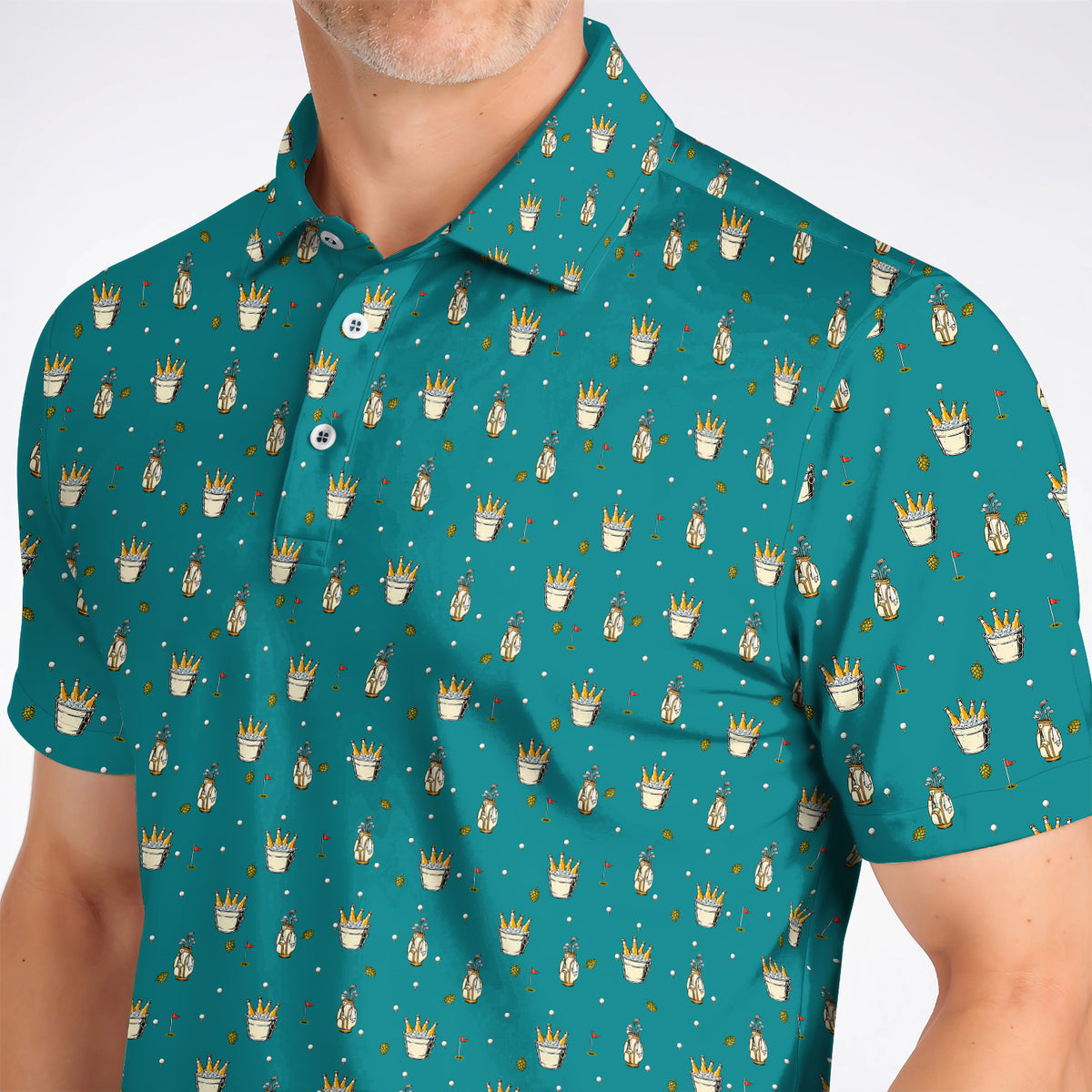 Crazy Beer Pattern Golf Shirt, Beers Golf Polos, Golf Gift For Golfer