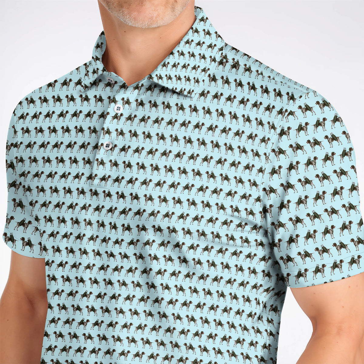 Crazy German Shorthaired Pointer Golf Shirt, Pointer Pattern Golf Polos, Golf Gift For Golfer
