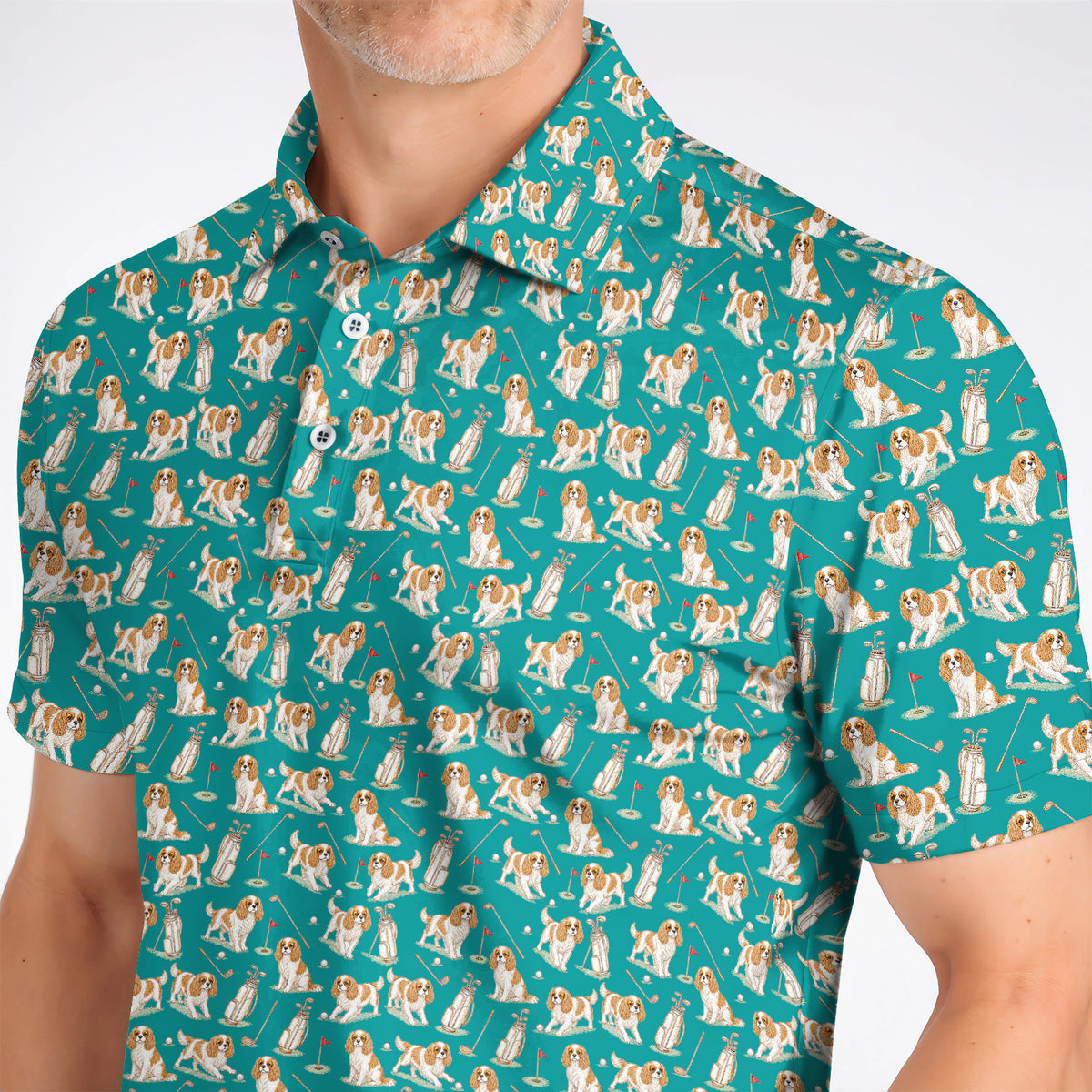 Crazy Cavalier King Charles Spaniel Golf Shirt, Funny Cavalier Golf Polos, Golf Gift For Golfer