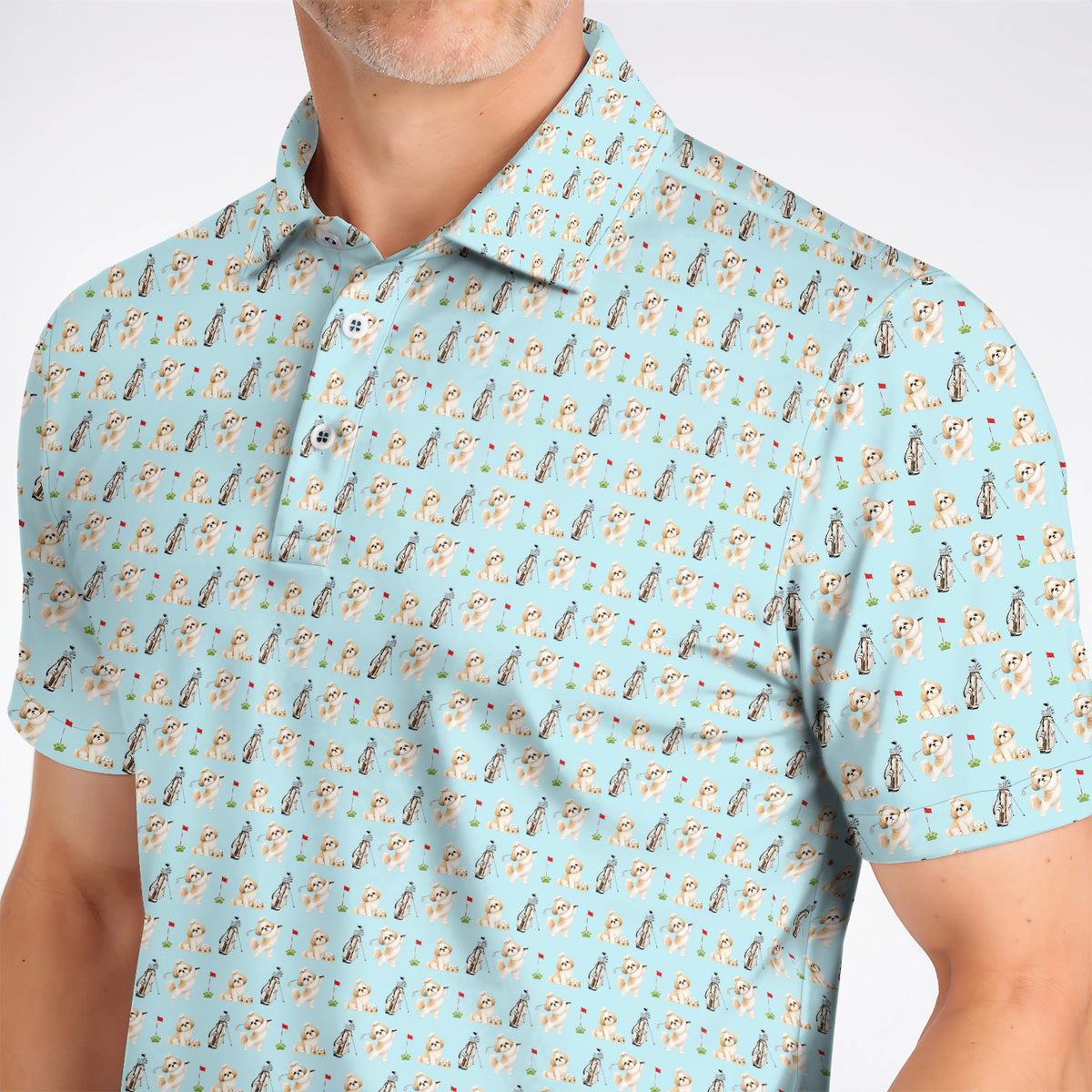Crazy Shih Tzu Golf Shirt, Cute Shih Tzu Pattern Golf Polos, Golf Gift For Golfer