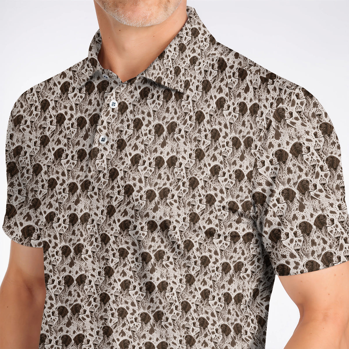 German Shorthaired Pointer Golf Polos, Pointer Pattern Golf Shirt, Funny Golf Gift For Golfer
