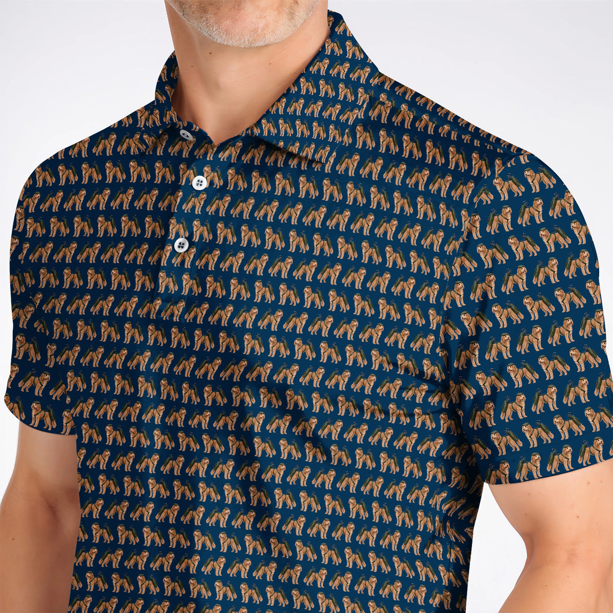 Goldendoodle Golf Polos, Funny Golfing Doodle Dog Pattern Golf Shirt, Golf Gift For Golfers