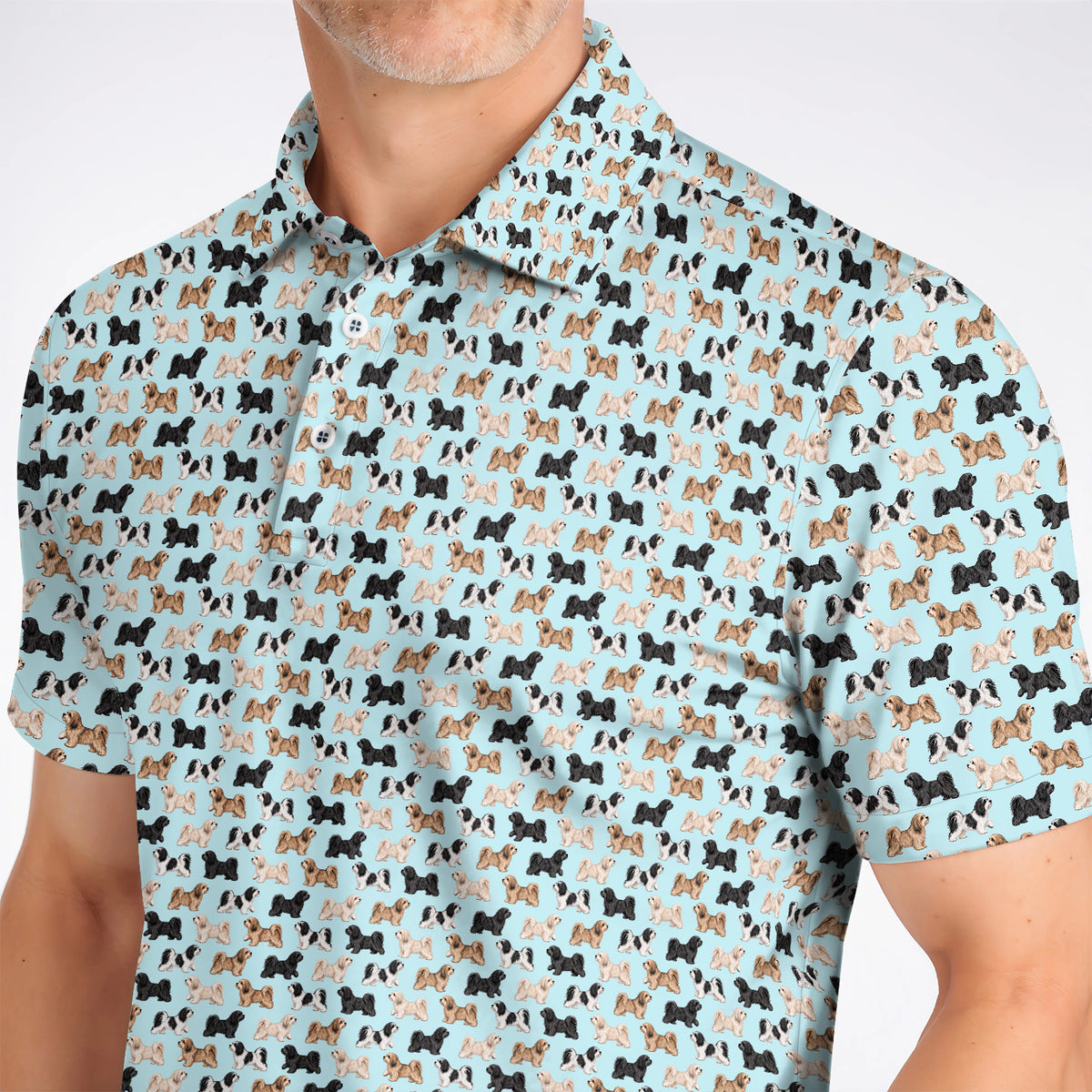 Funny Havanese Golf Polos, Havanese Dog Pattern Golf Shirt, Golf Gift For Golfers