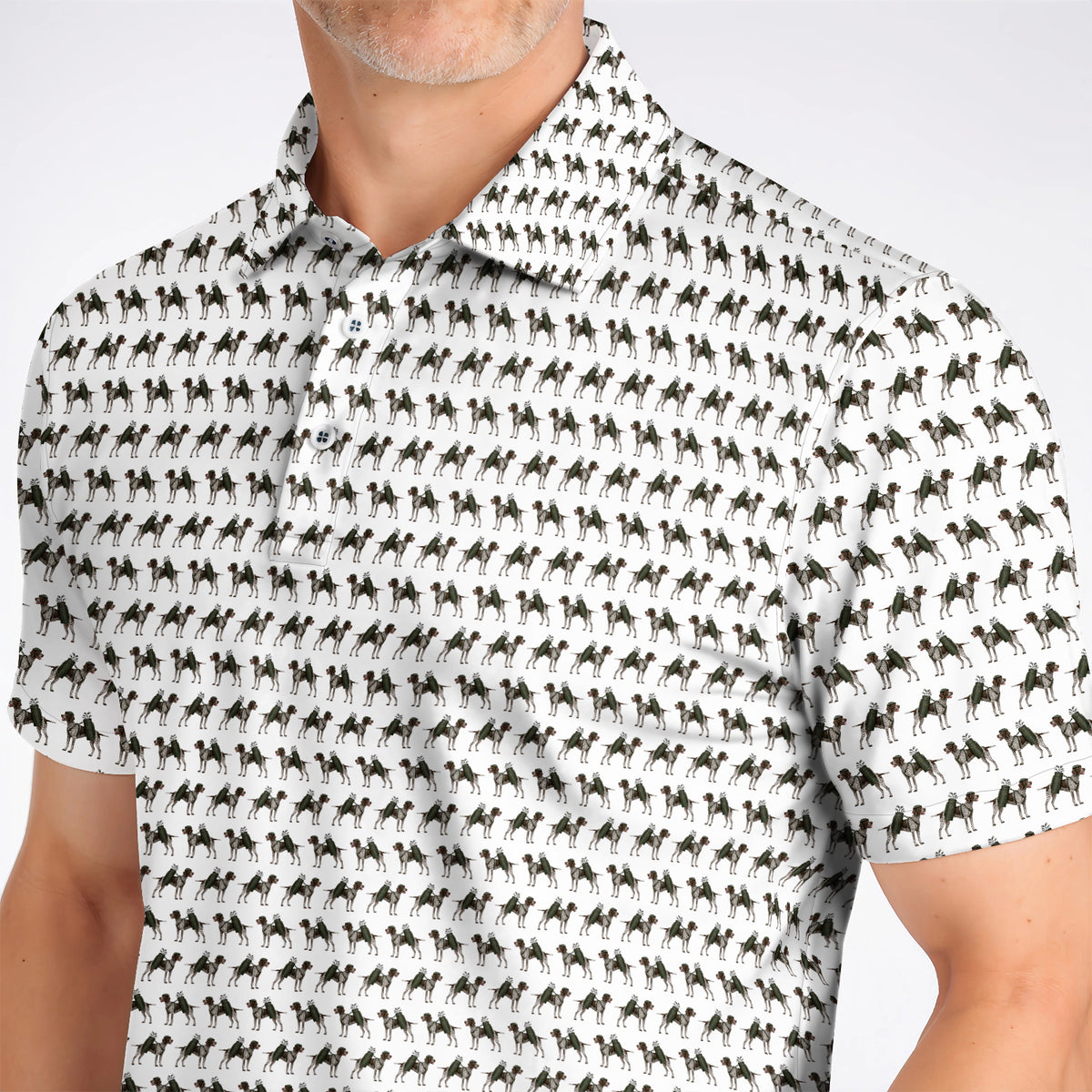 Crazy German Shorthaired Pointer Golf Shirt, Pointer Pattern Golf Polos, Golf Gift For Golfer
