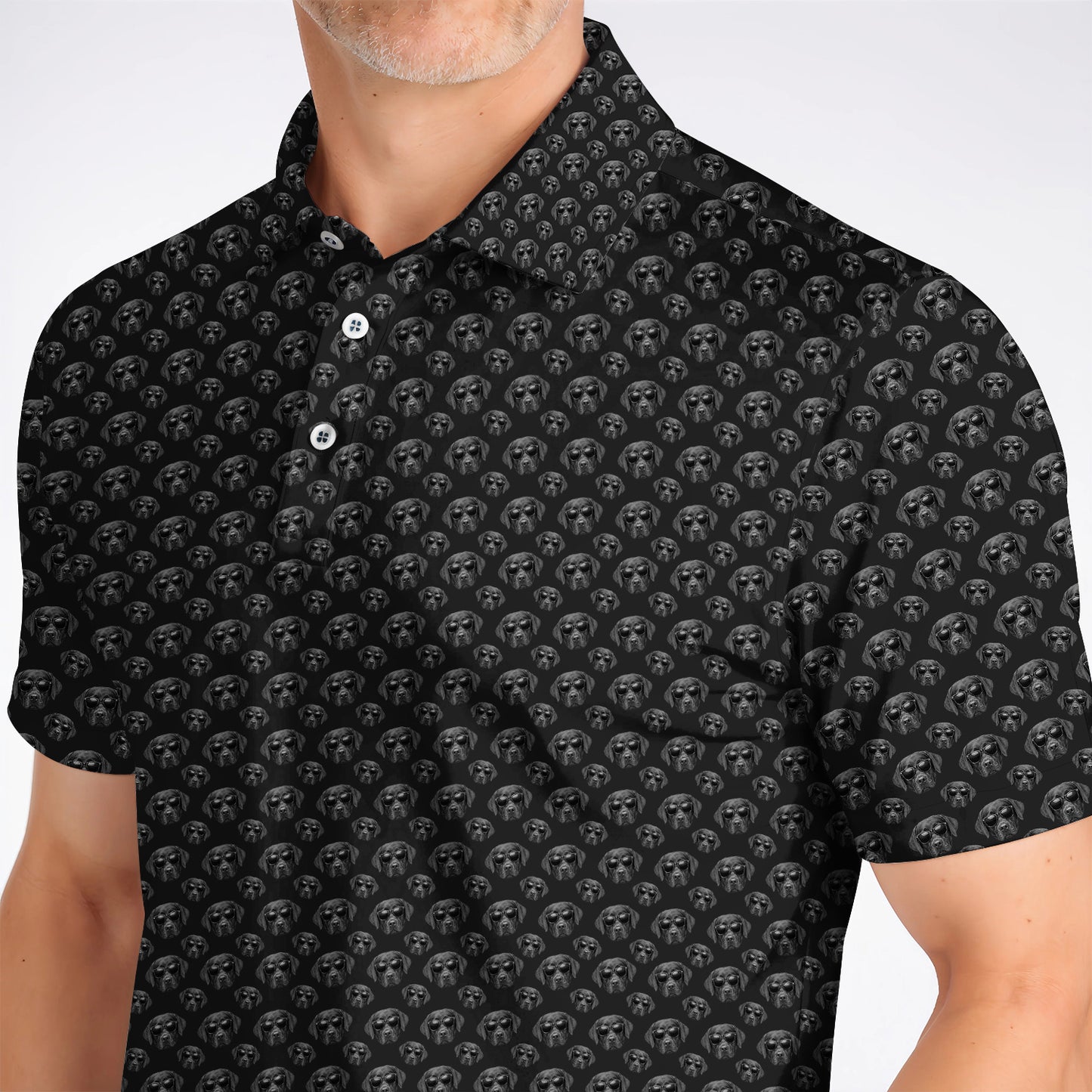 Labrador Retriever Golf Shirt, Black Lab Sunglasses Pattern Polos, Funny Golf Gift For Dog Lover