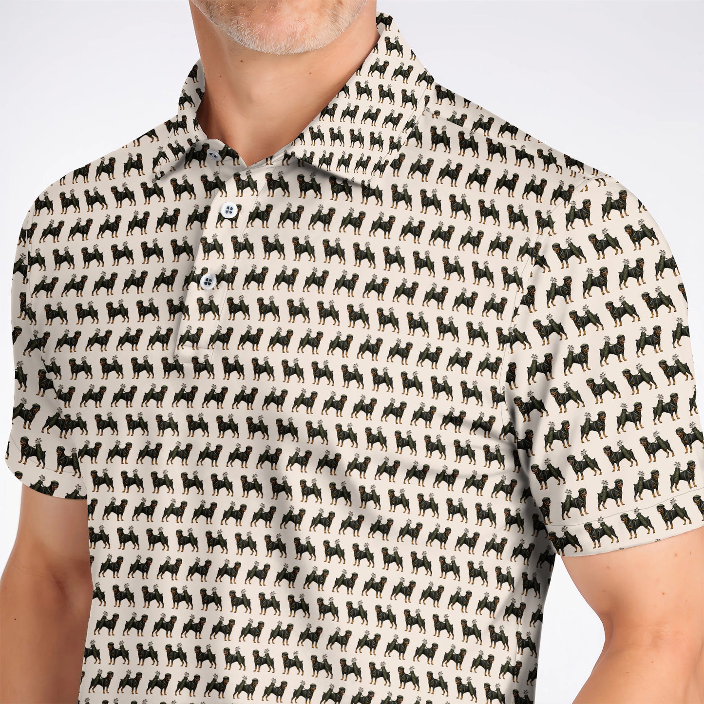Rottweiler Golf Shirt, Rottweiler Dog Golf Pattern Polos, Crazy Golf Gift For Golfer