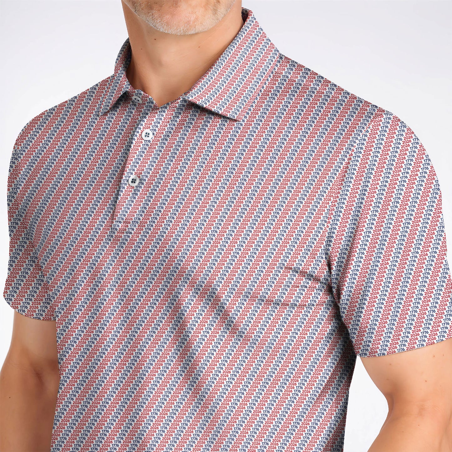 1776-2026 America 250 Anniversary Golf Polos, Patriotic USA Pattern Golf Shirt, Crazy Golf Shirts For Golfer
