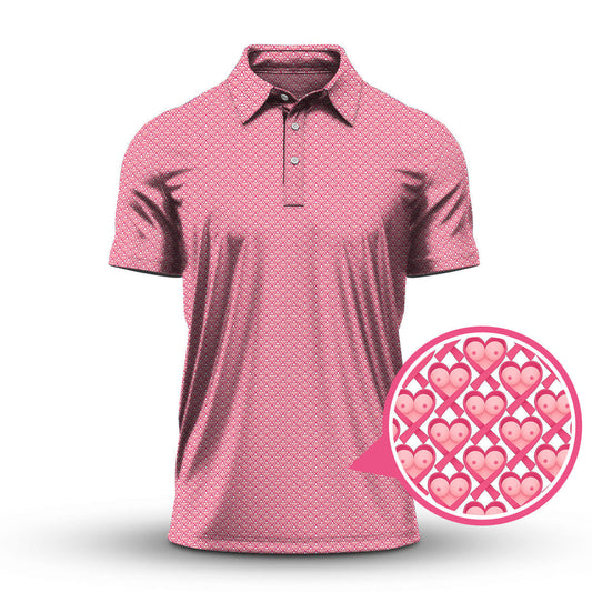 Breast Cancer Golf Shirt, Pink Pattern Golf Shirt, Funny Golf Shirt For Golfer