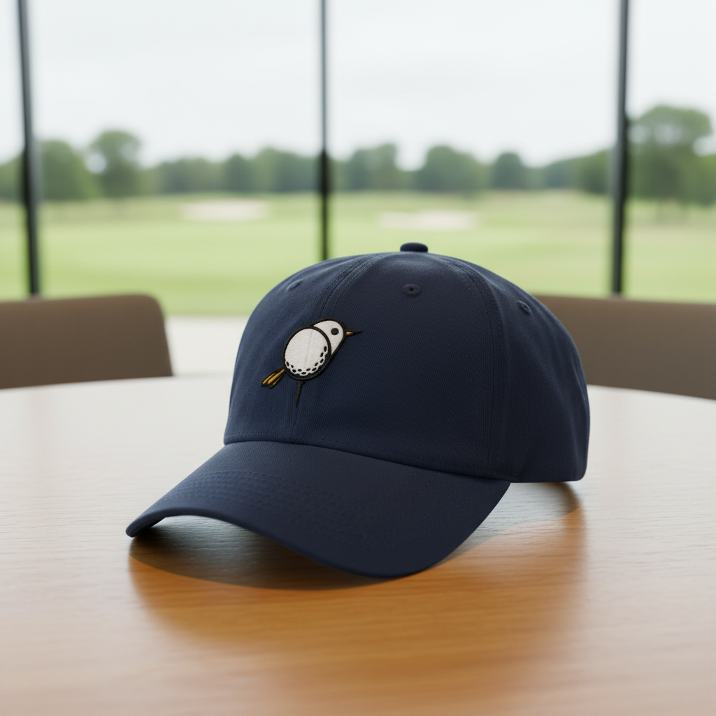 Embroidered Bird Golf Cap, Premium Black Adjustable Hat, Golf Gift For Golfer
