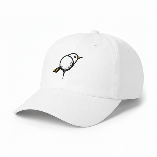 Embroidered Bird Golf Cap, Premium Black Adjustable Hat, Golf Gift For Golfer