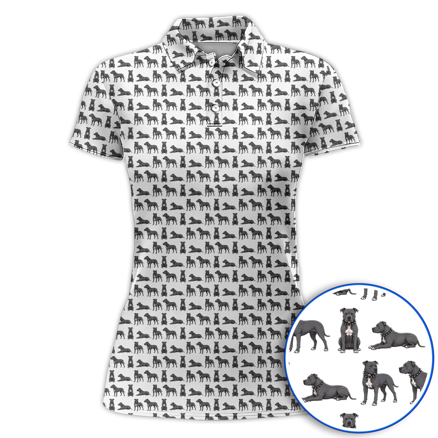Cane Corso Golf Polos, Cane Corso Pattern Golf Shirt for Dog Lovers, Golf Gift For Golfer