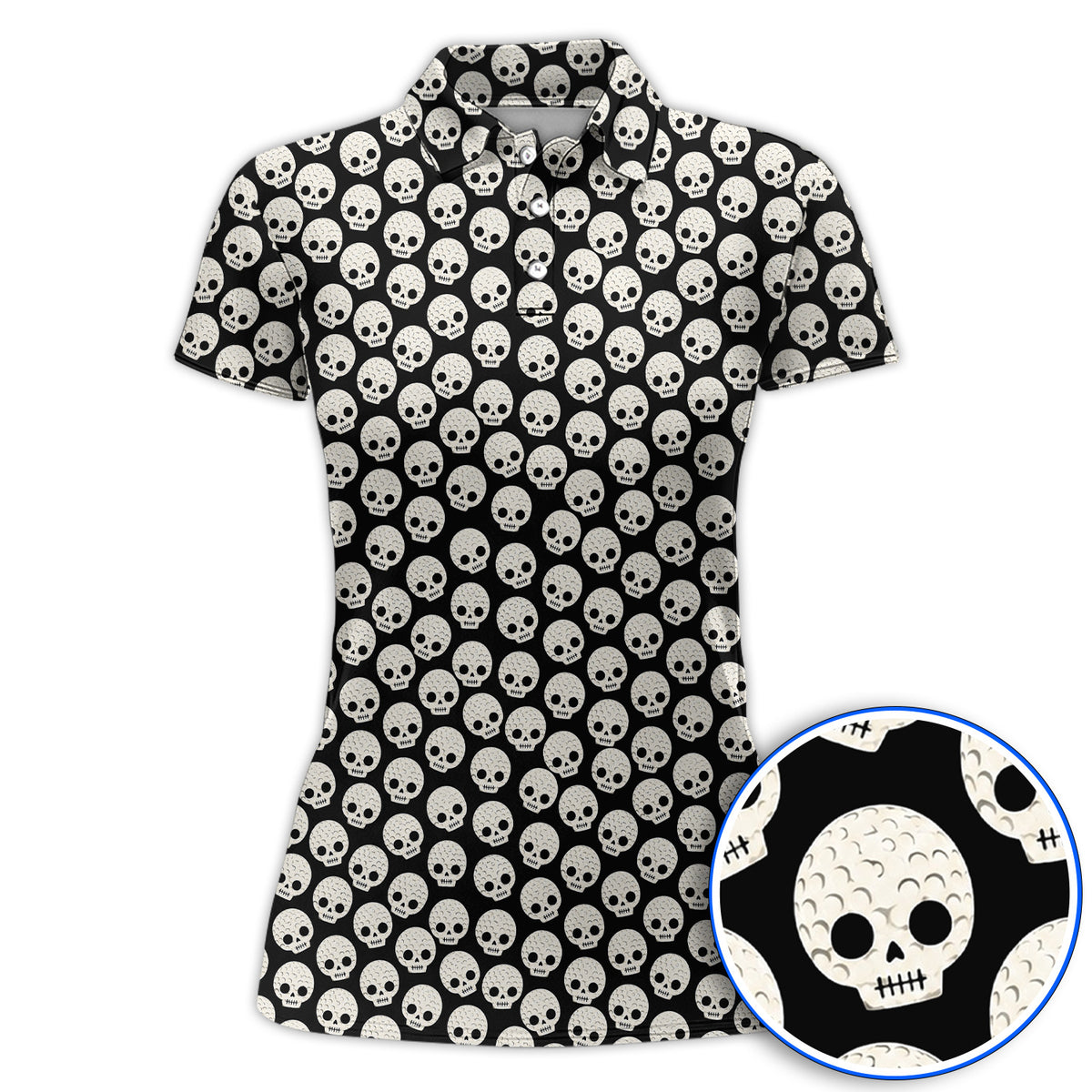Crazy Skeleton Golf Shirt, Skeleton Pattern Golf Polos, Golf Gift For Golfer