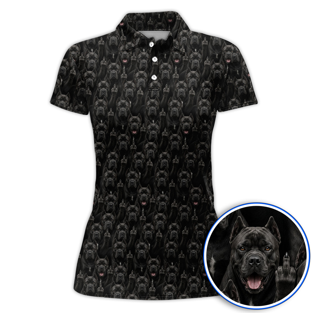 Funny Cane Corso Pattern Golf Shirt, Black Cane Corso Golf Polos for Golfer, Golf Gift for Dog Lovers