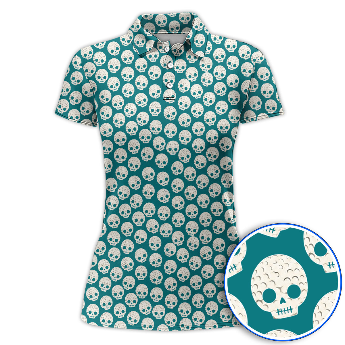 Crazy Skeleton Golf Shirt, Skeleton Pattern Golf Polos, Golf Gift For Golfer