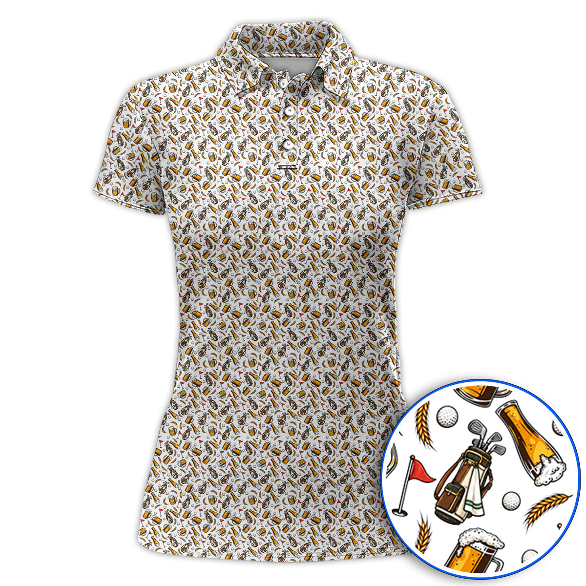 Pattern Golf And Beer Polos, Funny Golf Shirt, Golf Shirts For Golfer