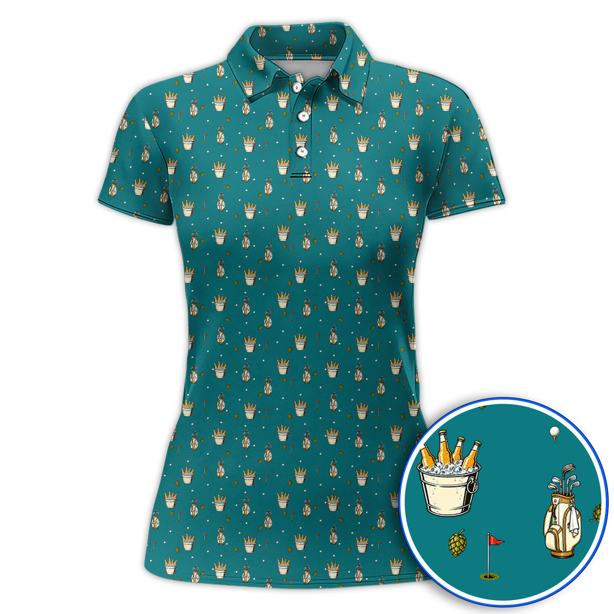 Crazy Beer Pattern Golf Shirt, Beers Golf Polos, Golf Gift For Golfer
