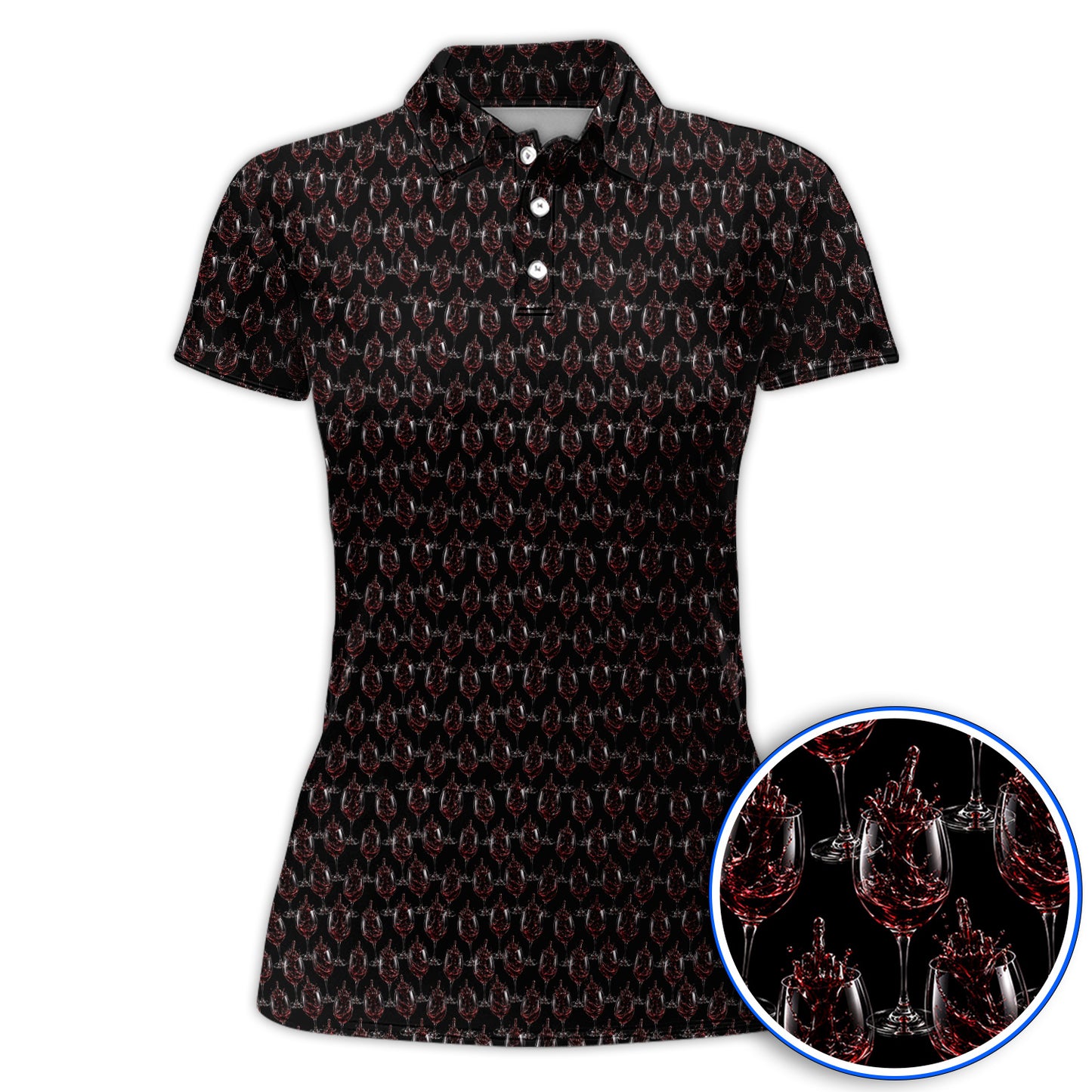 Cabernet Lover Golf Polos, Red Wine Pattern Golf Shirt, Winery Inspired Golfer Gift