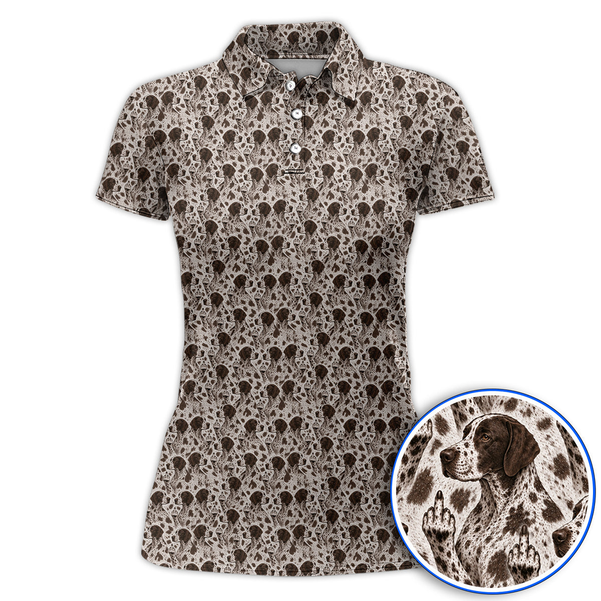 German Shorthaired Pointer Golf Polos, Pointer Pattern Golf Shirt, Funny Golf Gift For Golfer