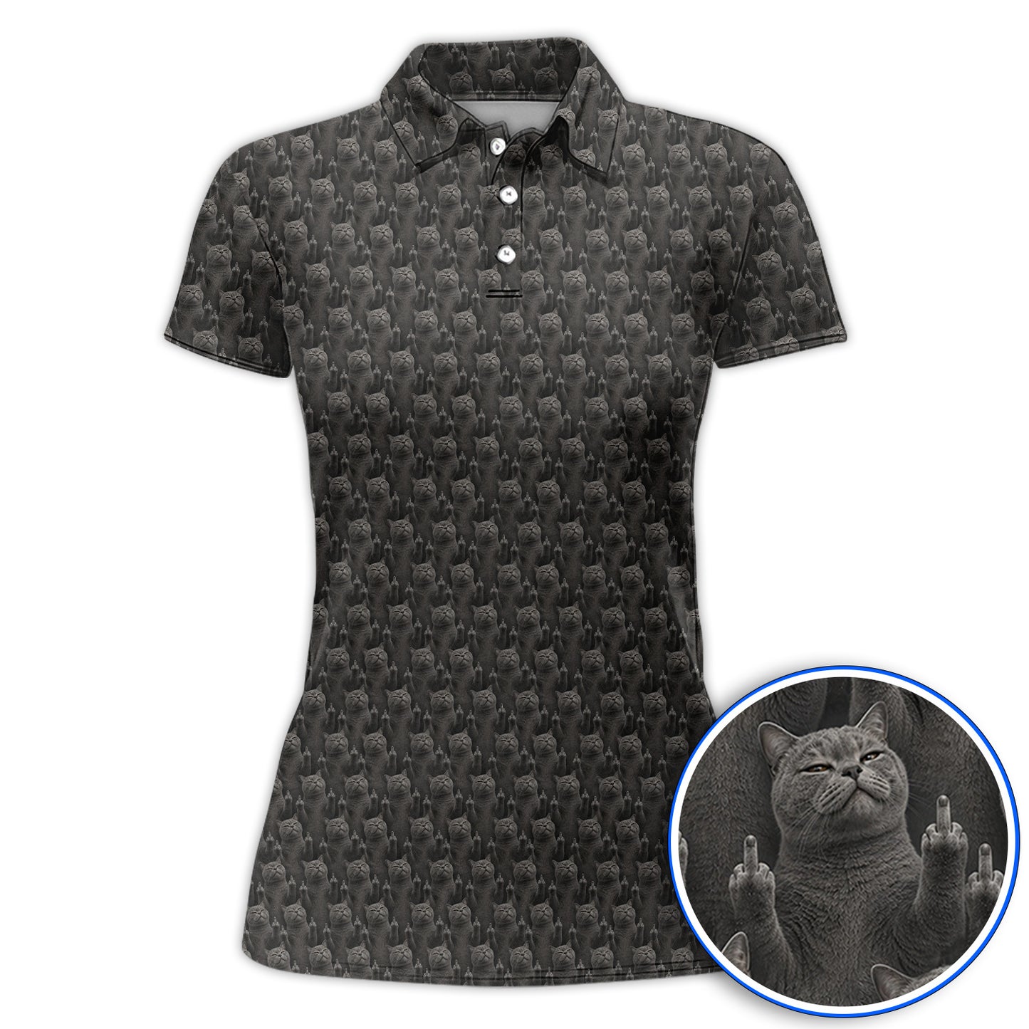 Cat Pattern Golf Polos, Funny Cats Golf Shirt, Cat Lover Golf Shirts